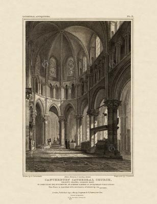 The Gothic Library : Canterbury Cathedral : John Britton : 1830 : Plate 10 : Trinity Chapel : Looking East : The Trinity Chapel : historical print