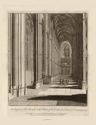 The Gothic Library : Canterbury Cathedral : John Dart : 1727 : Plate 28 : The Nave :  : The Nave : historical print