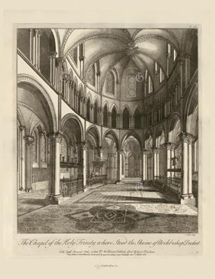 The Gothic Library : Canterbury Cathedral : John Dart : 1727 : Plate 32 : Trinity Chapel :  : The Trinity Chapel : historical print