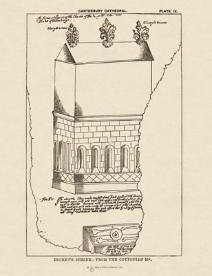 The Gothic Library : Canterbury Cathedral : Handbook : 1861 : Plate 9 : Becket's Shrine :  : The Trinity Chapel : historical print