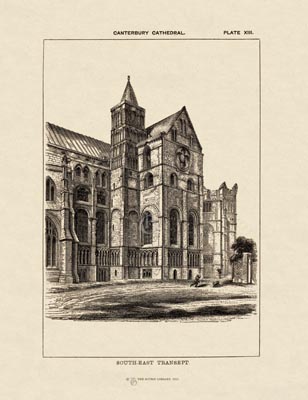 The Gothic Library : Canterbury Cathedral : Handbook : 1861 : Plate 13 : South-East Transept :  : The South-East Quadrant : historical print
