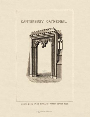 The Gothic Library : Canterbury Cathedral : Handbook : 1861 : Title Page : De Estria's Screen :  : The Choir : historical print