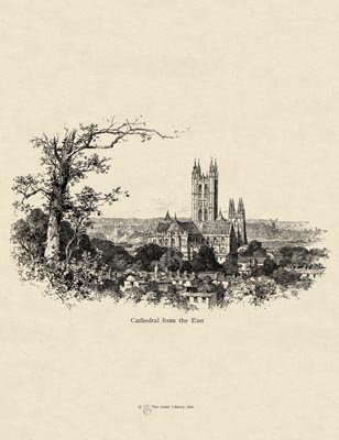 The Gothic Library : Canterbury Cathedral : Fremantle, Isbister : 1897 : Plate 1 : Cathedral from the East :  : Distant Views : historical print