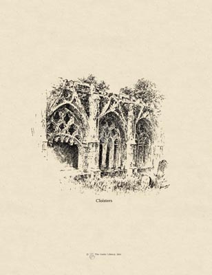 The Gothic Library : Canterbury Cathedral : Fremantle, Isbister : 1897 : Plate 3 : Cloisters :  : The Chapter House & Cloisters : historical print