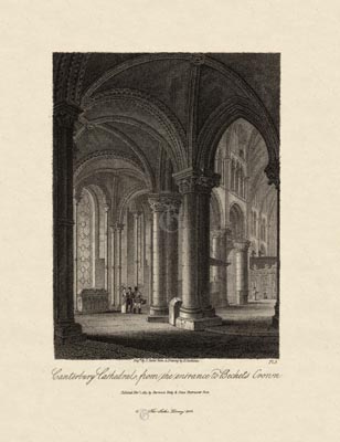 The Gothic Library : Canterbury Cathedral : James Storer : 1813 : Plate 5 : View from Becket's Crown : : The Trinity Chapel : historical print