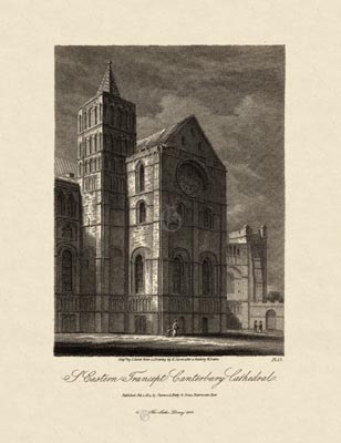 The Gothic Library : Canterbury Cathedral : James Storer : 1813 : Plate 13 : South-Eastern Transept :  : The South-East Quadrant : historical print