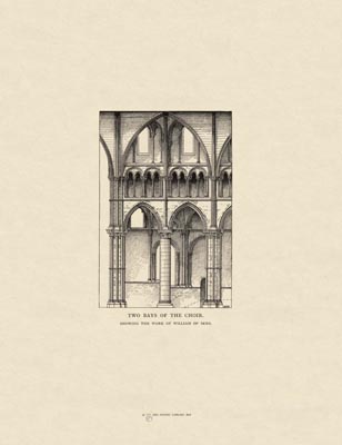 The Gothic Library : Canterbury Cathedral : Van Rensselaer : 1887 : Page 39 : Two Bays of the Choir :  : The Choir : historical print