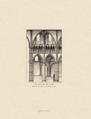 The Gothic Library : Canterbury Cathedral : Van Rensselaer : 1887 : Page 39 : Two Bays of the Choir : : The Choir : historical print