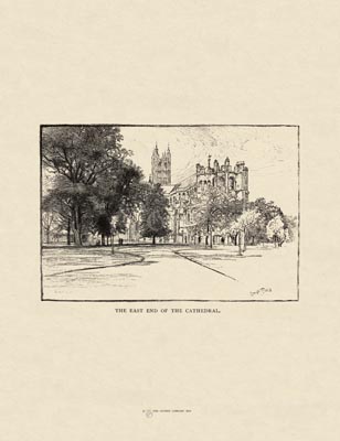 The Gothic Library : Canterbury Cathedral : Van Rensselaer : 1887 : Page 45 : The East End : of the Cathedral : The South-East Quadrant : historical print