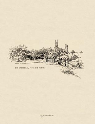 The Gothic Library : Canterbury Cathedral : Van Rensselaer : 1887 : Page 49 : The Cathedral from the North :  : Distant Views : historical print