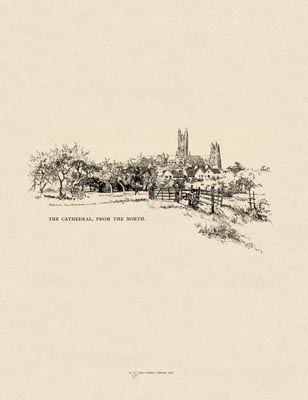 The Gothic Library : Canterbury Cathedral : Van Rensselaer : 1887 : Page 49 : The Cathedral from the North : : Distant Views : historical print