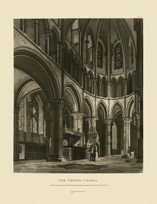 The Gothic Library : Canterbury Cathedral : Charles Wild : 1807 : Plate 11 : The Trinity Chapel :  : The Trinity Chapel : historical print
