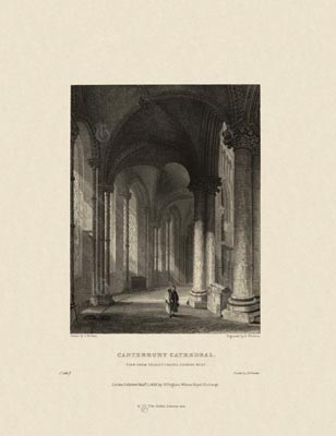 The Gothic Library : Canterbury Cathedral : Henry Winkles : 1836 : Plate 7 : View from Trinity Chapel : : The Trinity Chapel : historical print