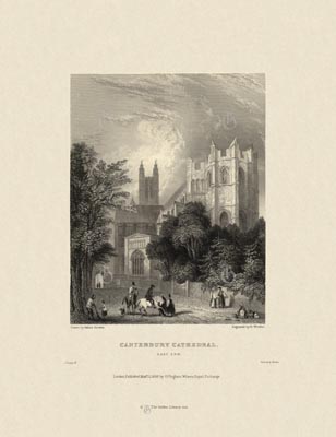 The Gothic Library : Canterbury Cathedral : Henry Winkles : 1836 : Plate 8 : East End :  : The South-East Quadrant : historical print