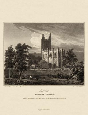 The Gothic Library : Canterbury Cathedral : William Woolnoth : 1816 : Plate 4 : East End : : The South-East Quadrant : historical print